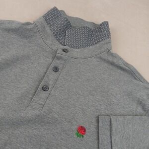 Charles Tyrwhitt English Rugby Large Mens Polo Shirt‎ Pique Knit Gray 21x27